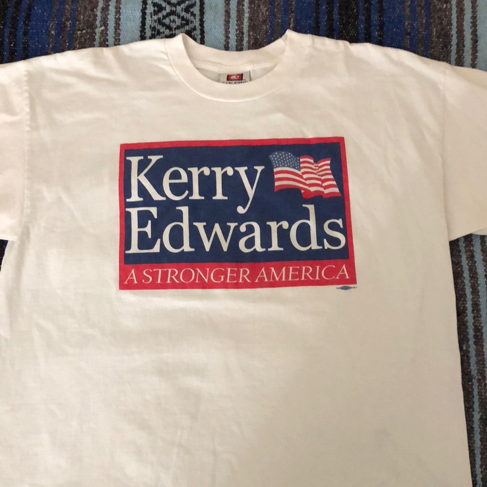Vintage Y2K Kerry/Edwards 2004 Presidential Campaign Tee Shirt